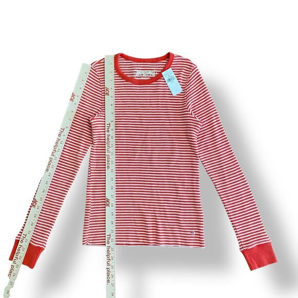 American Eagle NWT Striped Long Sleeve Shirt Womens Size XS Red White - Picture 4 of 9